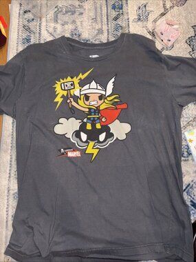 Vintage Tokidoki Marvel  THOR  RARE PRINT 2000s Simone Legno Art  Xl